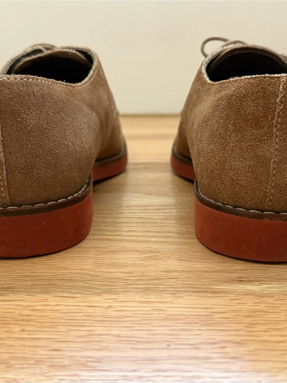 Bloomingdale's Men's Store Tan Suede Oxfords Men's EU 41 8 - 8.5 Made in Romania